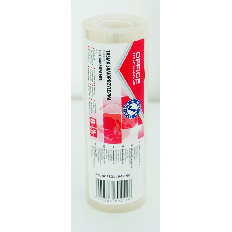Lipni, skaidri juostelė 19mmx33m/8vnt.
