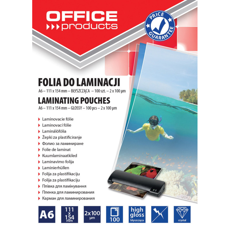 Laminavimo vokeliai,folija A6 2x100mic 100vnt