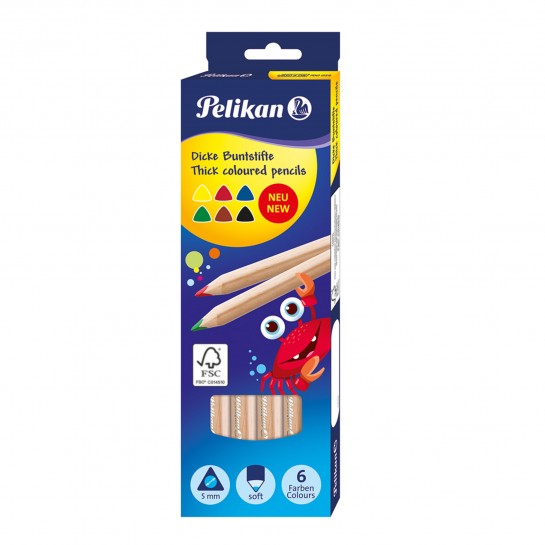 Spalvoti trikamp.pieštukai 6sp. BSD6DN Spalvoti trikamp.pieštukai 6sp. BSD6DN