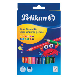Pieštukai spalvoti stori trikampiai 12sp.