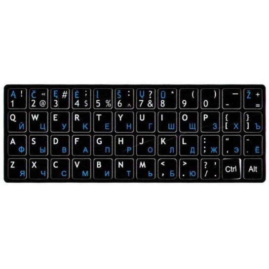 Lipdukai klaviatūrai EN/RU/LT juodi