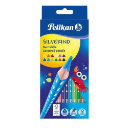 Pieštukai spalvoti trikampiai 12sp SILVERINO