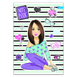 Sąsiuvinis A5 52lap 60g linija BASICgirls