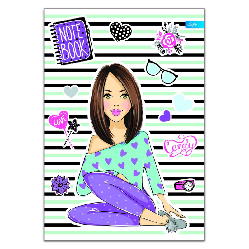 Sąsiuvinis A5 52lap 60g linija BASICgirls