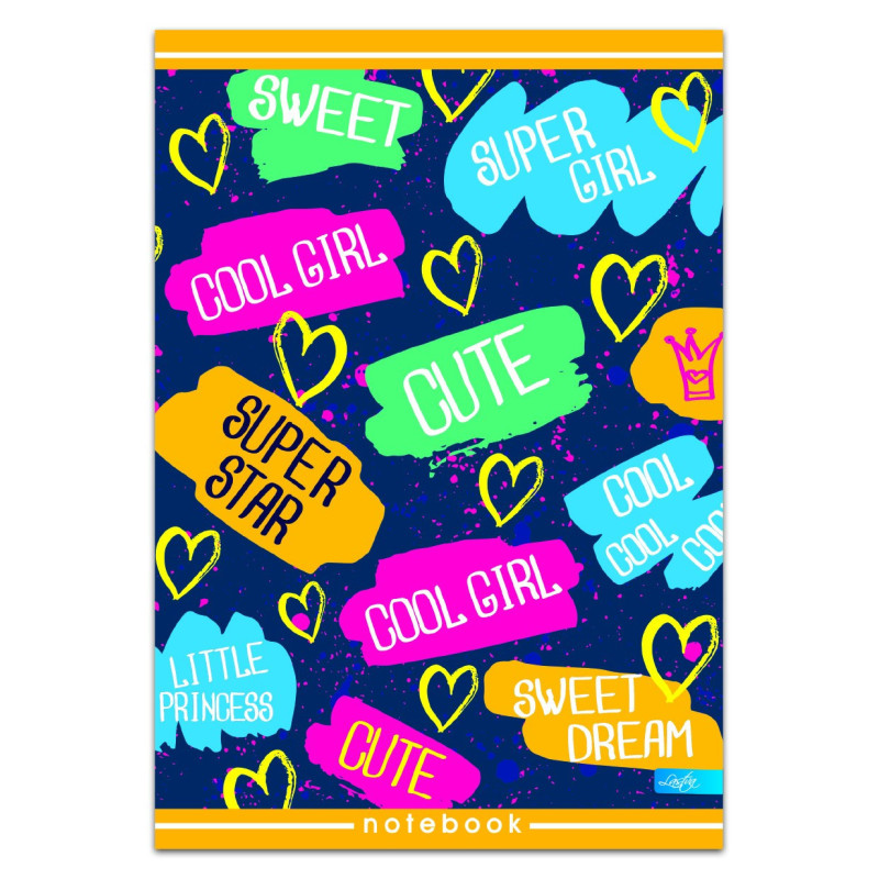 Sąsiuvinis A5 52lap 60g linija BASICgirls