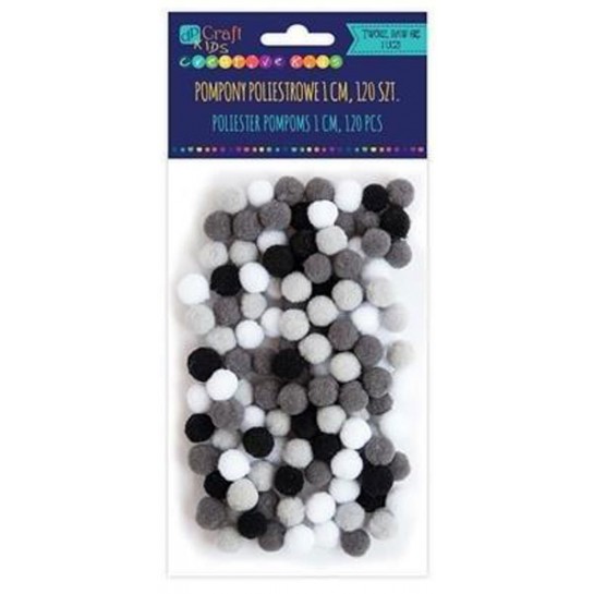 Akriliniai burbuliukai juodi & balti 120vnt. 1cm