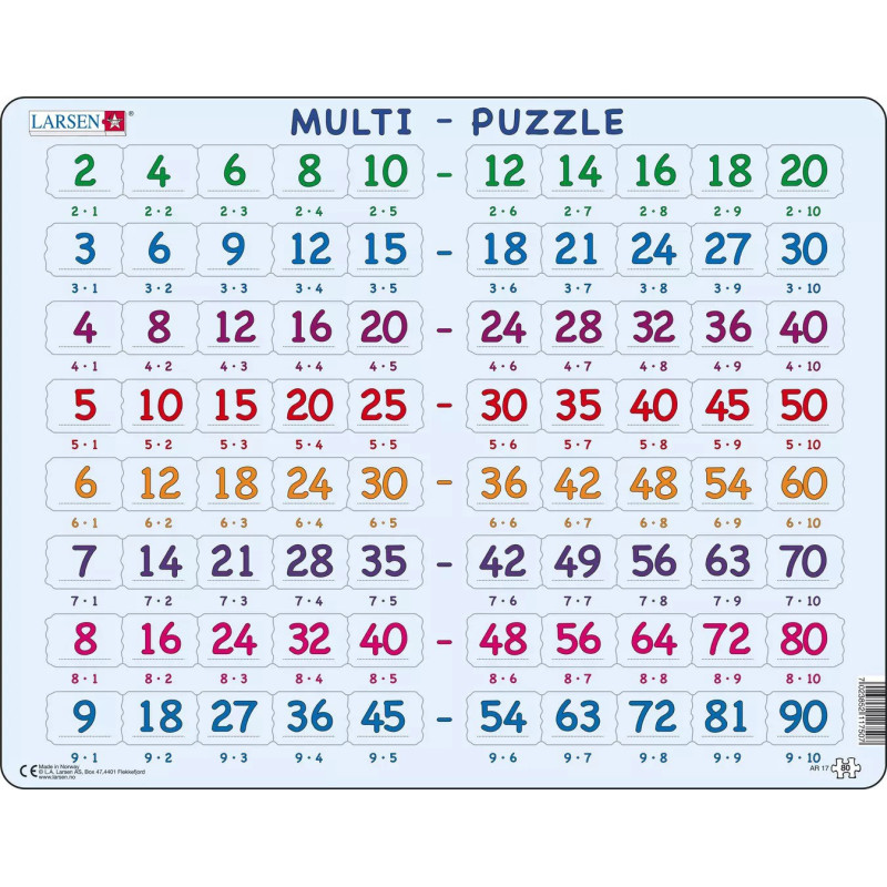 Dėlionė (puzzle) Daugyba (80)