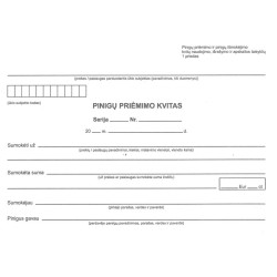 Pinigų priėmimo kvitai be...