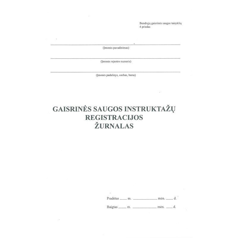 Gaisr.saug.instrukt.darbo vietoje reg.žur