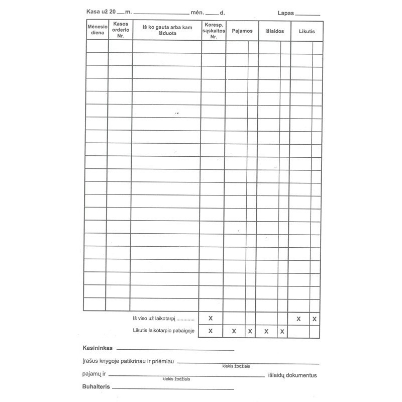 Kasos knyga savekop. A5 per periodą