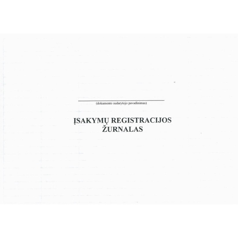 Įsakymų registracijos žurnalas A4 0181