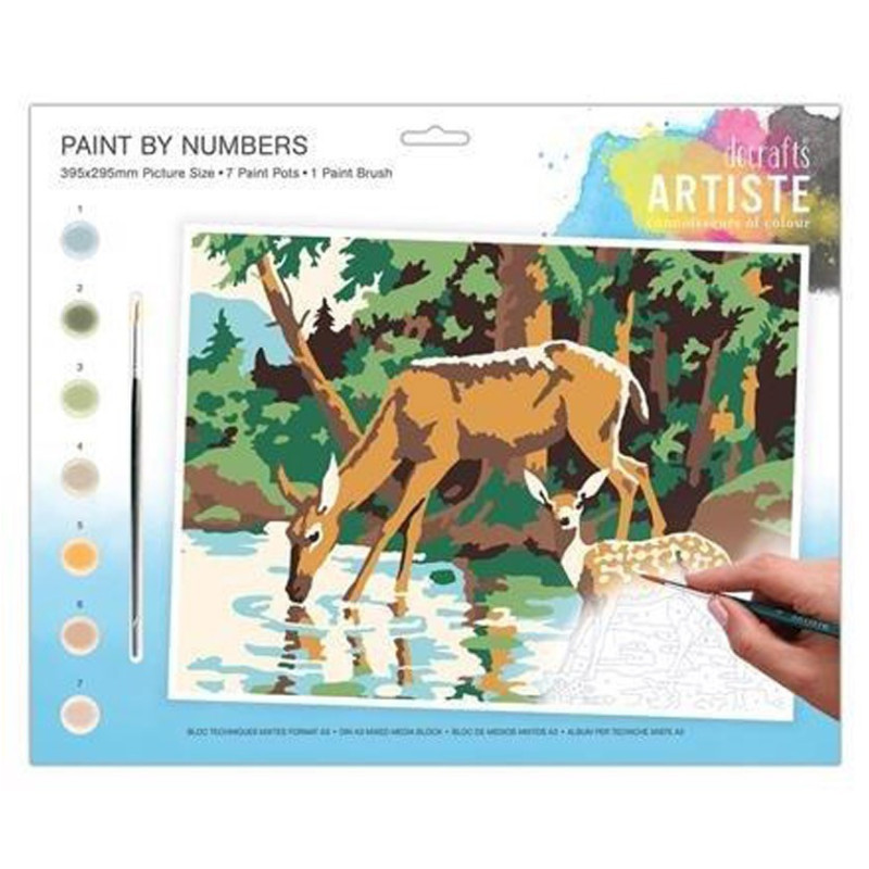 Paveikslas spalvinimui pagal skaičius STIRNOS