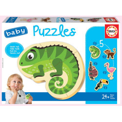 Dėlionė (puzzle) TROPINIAI GYVŪNAI 2-4 metų