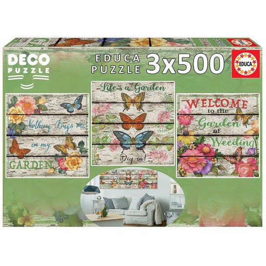 Dėlionė (puzzle) 3X500 KAIMIŠKAS SODAS 10-99 metų