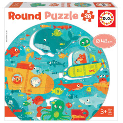 Dėlionė apvali (puzzle) 28 dalių POVANDENINIS PASAULIS