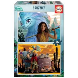 2 dėlionės (puzzle) 2x48 RAYA ir PASKUTINIS DRAKONAS