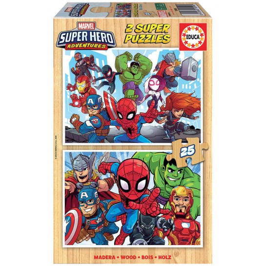 2 dėlionės (puzzle) 2x25 SUPER HEROJUS ADVENTURES 3+