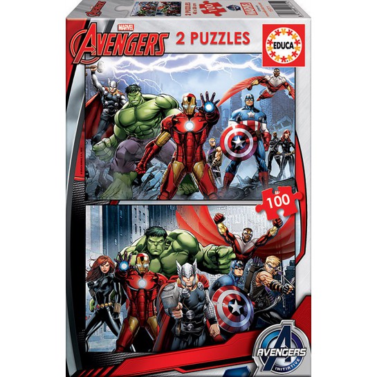 2 dėlionės (puzzle) 2x100 AVENGERS