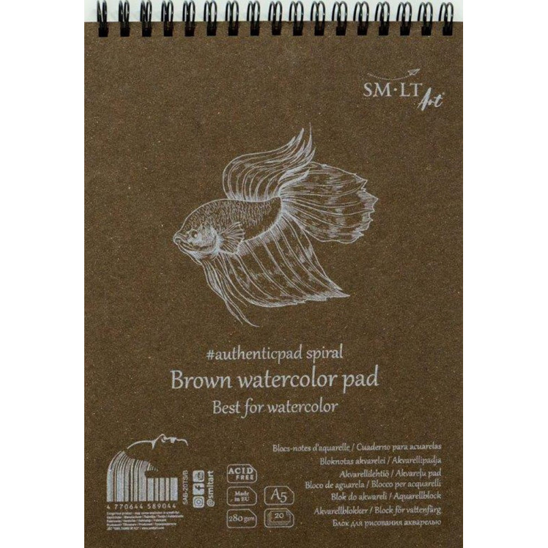 Akvarelės bloknotas Authentic A5 20l 280gsm Akvarelės bloknotas Authentic A5 20l 280gsm