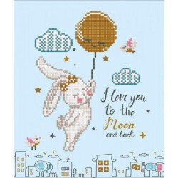 Deimantinė mozaika LOVE YOU TO THE MOON and BACK 32x32