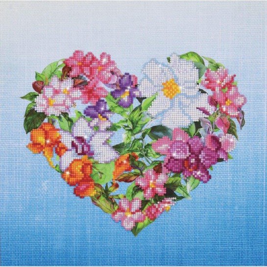 Deimantinė mozaika FLOWER HEART 37x37