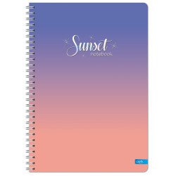 Sąsiuvinis su spirale,A4,60l,70g,linija, SUNSET
