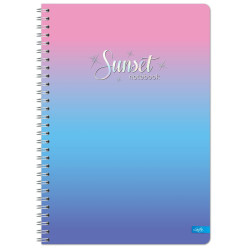 Sąsiuvinis su spirale,A4,60l,70g,linija, SUNSET