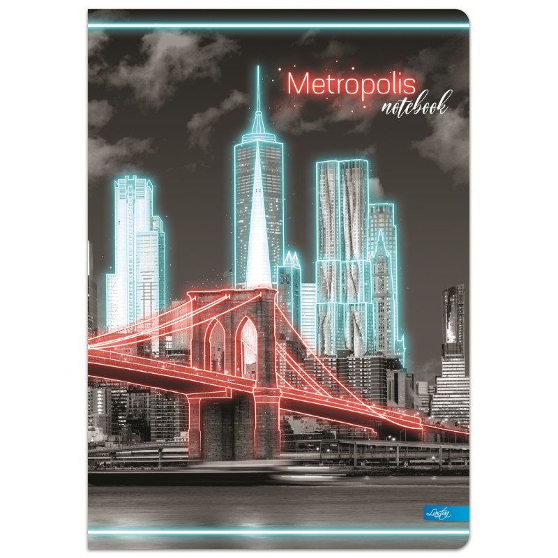 Knyga, A5,96l, 70g,linija, METROPOLIS Knyga, A5,96l, 70g,linija, METROPOLIS