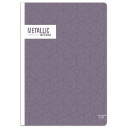 Sąsiuvinis,A5,52l,70g,linija, METALLIC