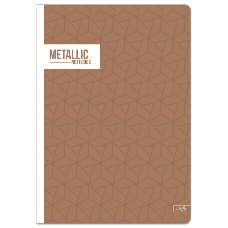 Sąsiuvinis,A5,52l,70g,linija, METALLIC