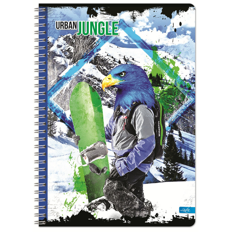 Sąsiuvinis su spirale, A5, 100l, 70g, linija, URBAN JUNGLE