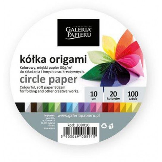 Origami popierius APSKRITIMAS mix 80g 100vnt Origami popierius APSKRITIMAS mix 80g 100vnt