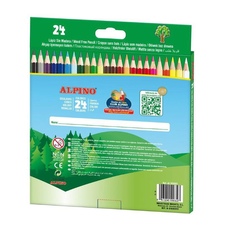Spalvoti pieštukai ALPINO 24sp Spalvoti pieštukai ALPINO 24sp