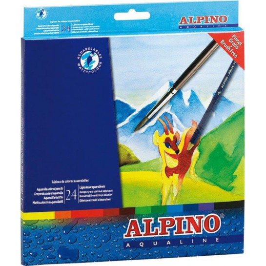 Spalvoti pieštukai ALPINO Aqualine 24sp