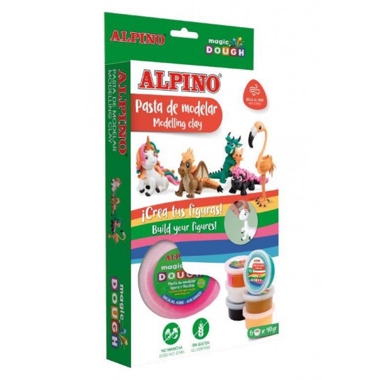 Modelinas ALPINO Magic Dough FANTASY ANIMALS 6sp x 40g