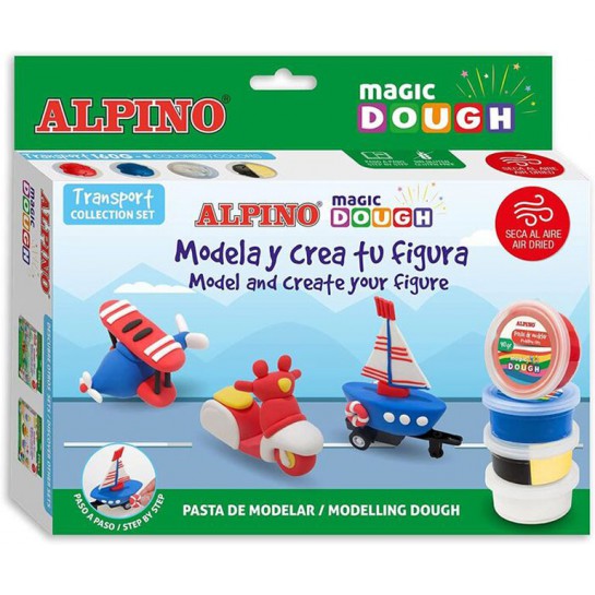 Modelino rinkinys ALPINO Magic Dough TRANSPORTE