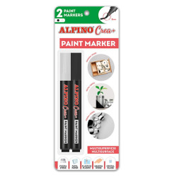 Žymekliai (vandens pagrindu) ALPINO Crea+  2vnt pil+juod blis