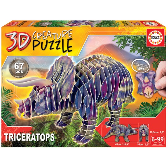 Dėlionė 3D TRICERTOPAS 6-99 metų