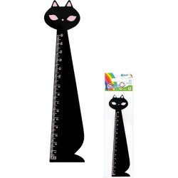 Medinė liniuotė 15cm KATĖ juoda