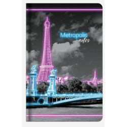 Užrašų knygutė A6 96lapai 70g langeliai METROPOLIS