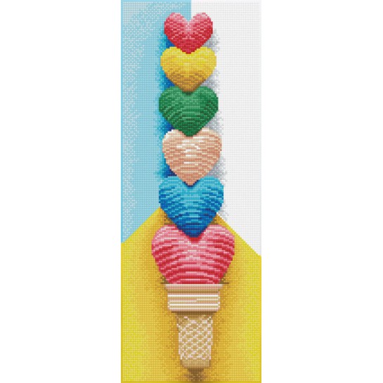 Deimantinė mozaika ICECREAM HEARTS 60x22