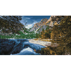 Deimantinė mozaika BRAIES LAKE DOLOMITES ITALY 47x72