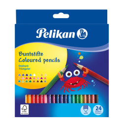 Spalvoti trikampiai pieštukai 24sp.