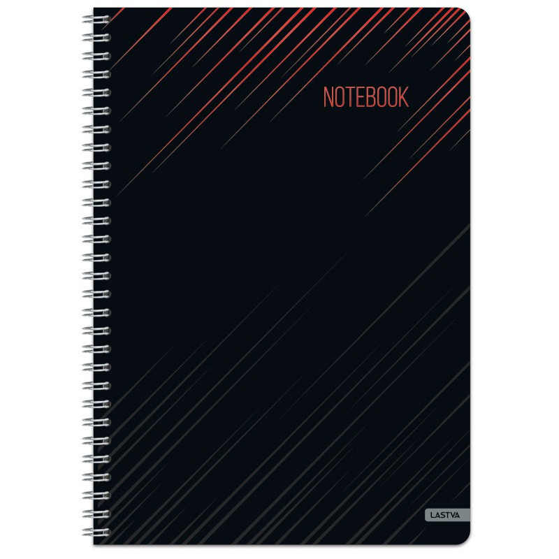 Sąsiuvinis su spirale A5 100lap 70g linija DARK