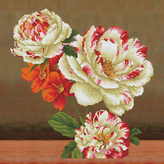 Deimantinė mozaika CAMELLIA LILLY BOUQUET 45x45