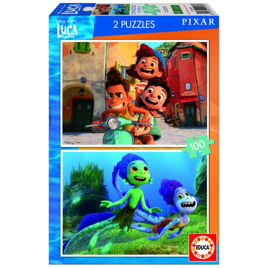 2 dėlionės (puzzle) 2x100 LUCA DISNEY PIXAR 6-8metų