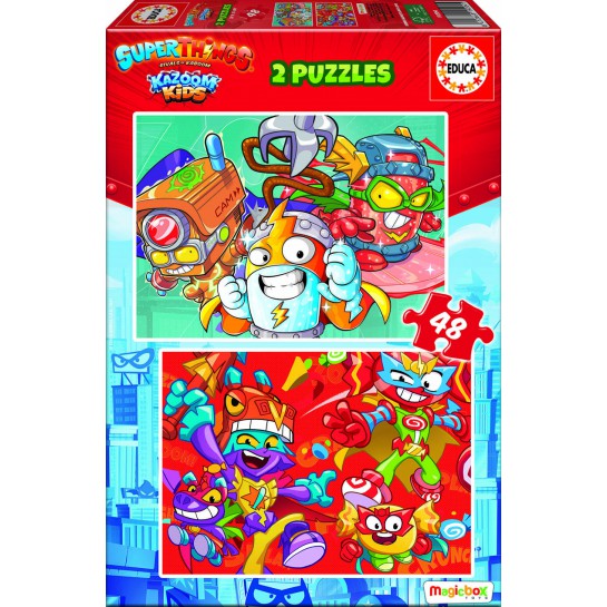 2 dėlionės (puzzle) 2x48 SUPERTHINGS 3-6metų