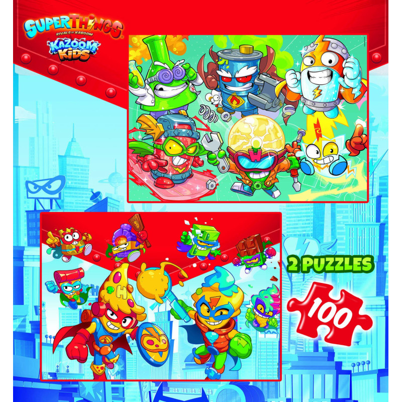 2 dėlionės (puzzle) 2x100 SUPERTHINGS 6-8metų 2 dėlionės (puzzle) 2x100 SUPERTHINGS 6-8metų