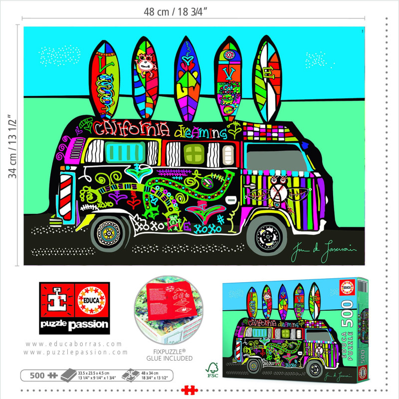 Dėlionė (puzzle) 500 CALIFORNIA DREAMING 10-99metų Dėlionė (puzzle) 500 CALIFORNIA DREAMING 10-99metų