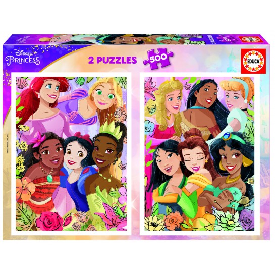 2 dėlionės (puzzle) 2x500 DISNEY PRINCESS 10-99metų